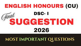 English Honours DSC 1| Calcutta University semester 1 English Major Suggestion 2026