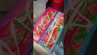🍉 Watermelon Soap Making! #coldprocesssoap #soapmaking #dessertsoap #watermelonsoap #neonsoap #soap