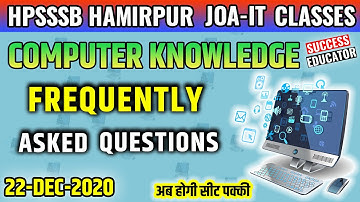 HPSSSB Junior Office Assistant (JOA IT) PREPARATION 2020 | COMPUTER AWARENSS | IMPORTANT QUESTIONS