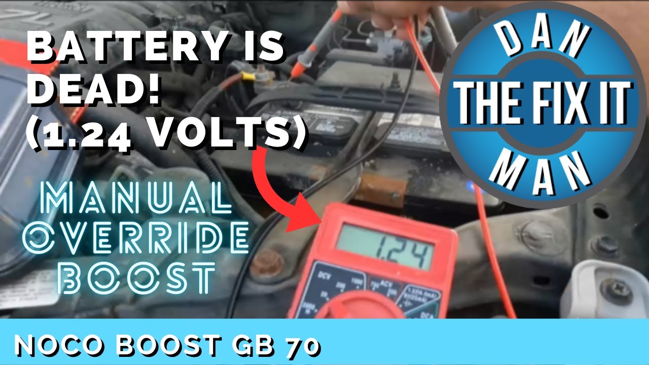 NOCO BOOST GB70 - How to Jump-start a Car with a 'dead' battery using  Manual Override Boost Function 