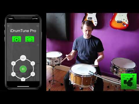 Snare Drum Tuning - De Broize Custom 14x6.5 Solid Oak - iDrumTune Pro drum tuner app