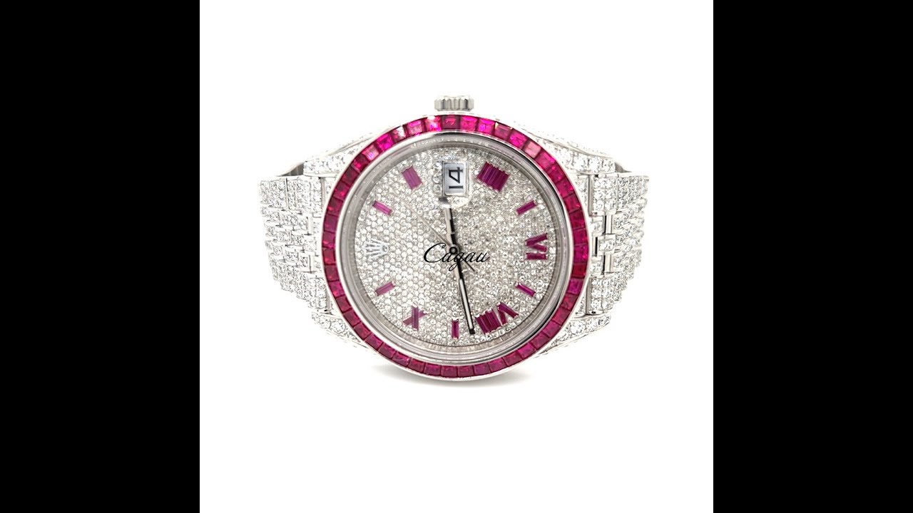 Rolex – Datejust 41 – Oystersteel – Jubilee – Custom Diamond Set – “Covert” Ruby Numeral Dial