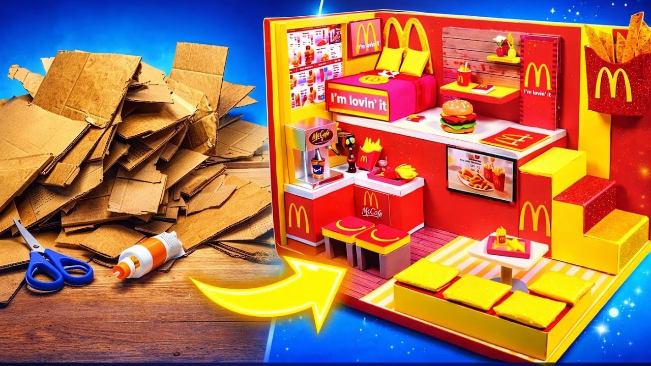  Mini McDonald's Restaurant with Cardboard! 🤯 | Cardboard Crafts 