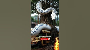 Nature Exploration | Giant Python and Abandoned bus #shorts #nature #python #bus #ai #explore