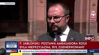 Ambasador Rosji W Msz. Jego Zachowanie Nie Spełniało Zasad Protokołu Dyplomatycznego