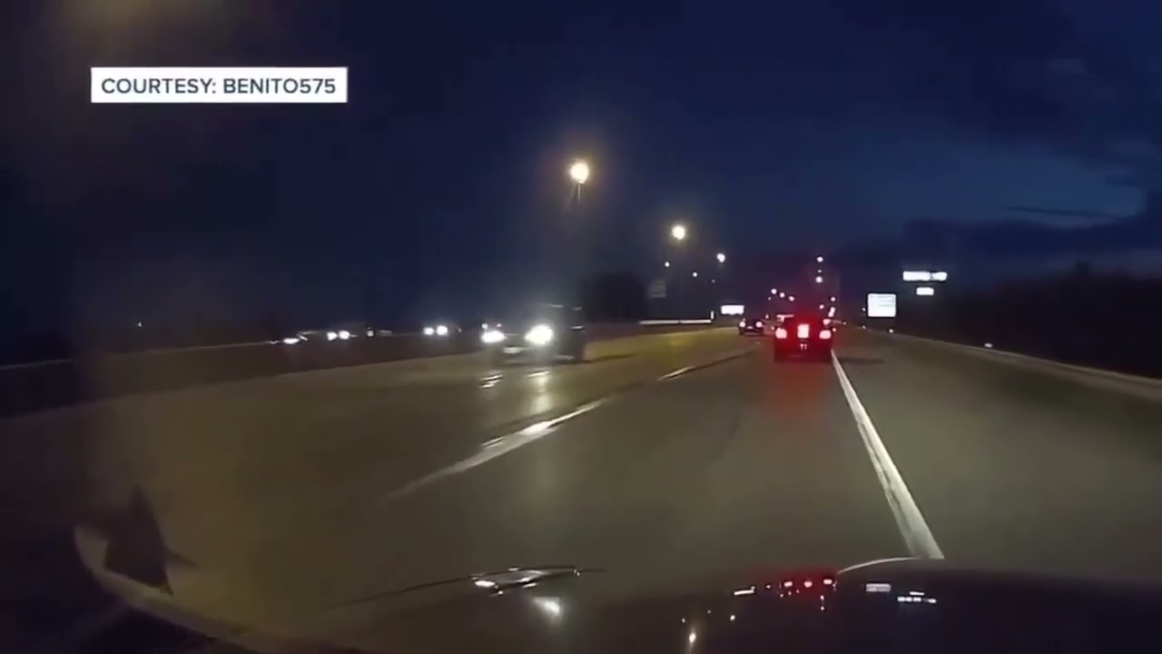 Dash cam footage captures moments car crash in South Pine Road at