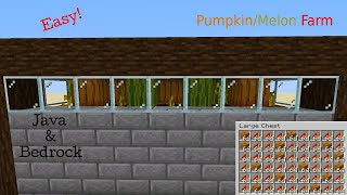 Easy Automatic Pumpkin And Melon Farm Minecraft Tutorial 1.17 (java/bedrock)