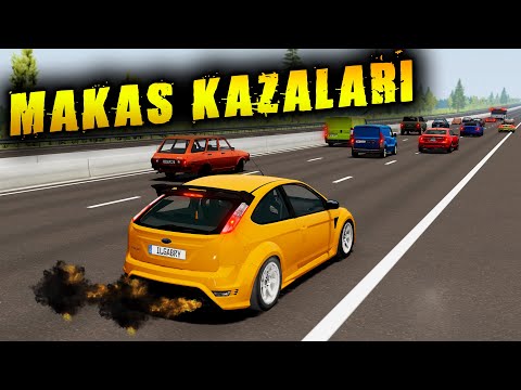 MAKAS ATARKEN KAZA YAPTIM // FORD FOCUS RS // ARAÇ PERT // BeamNG.drive