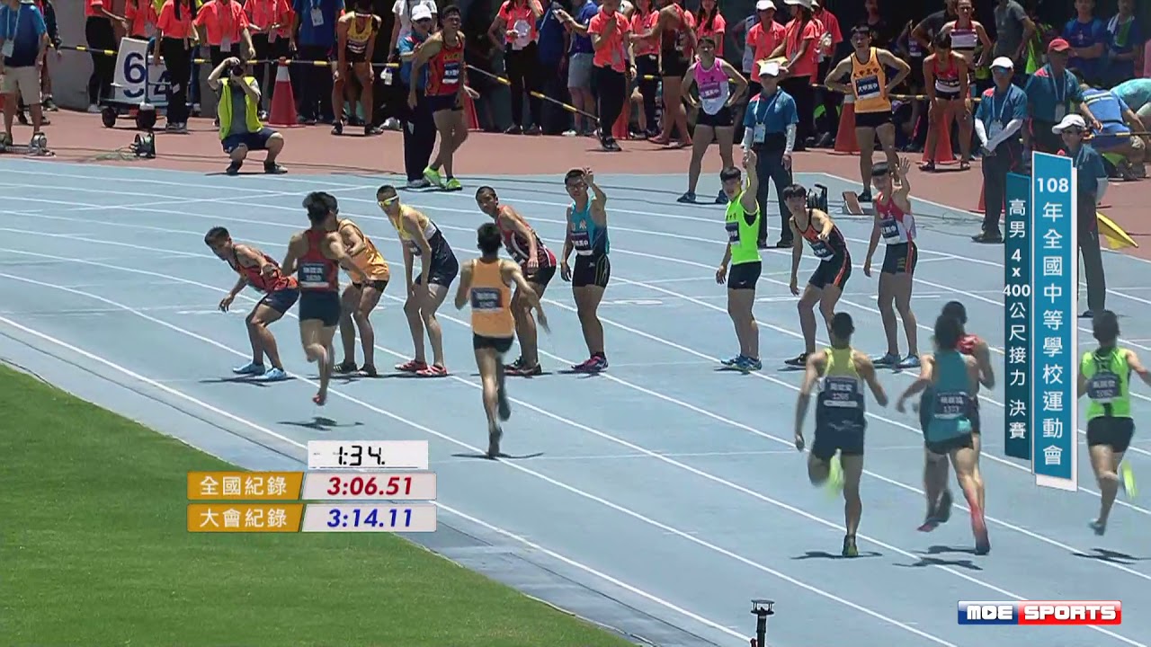 108全中運::田徑::高男4x400公尺接力決賽全國中等學校運動會在高雄