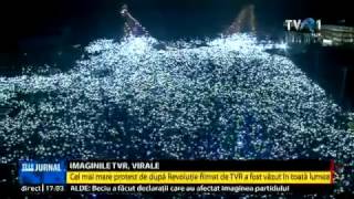 Cele mai frumoase imagini de la protestul uriaș din Piața Victoriei difuzate de TVR au devenit virale.