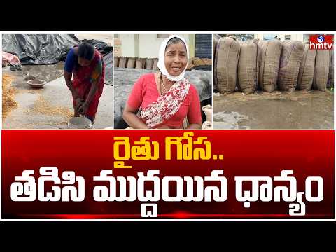 రైతు గోస..తడిసి ముద్దయిన ధాన్యం | Unseasonal Rains In Siddipet | hmtv - HMTVNEWS