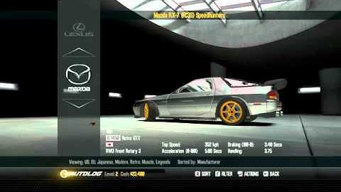 NFS Shift 2 Unleashed - Legends & SPEEDHUNTERS Pack DLC Full Car List