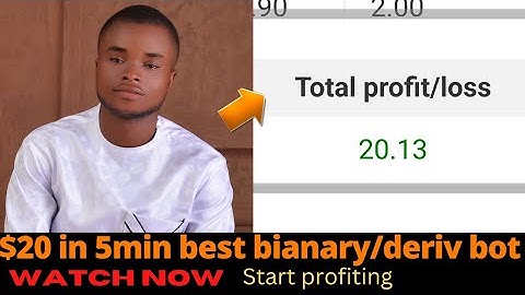 Binary Bot Trading Strategy $20 in 5min - No Losses (Deriv Bot) Arbitrage and Forex Trading Robot