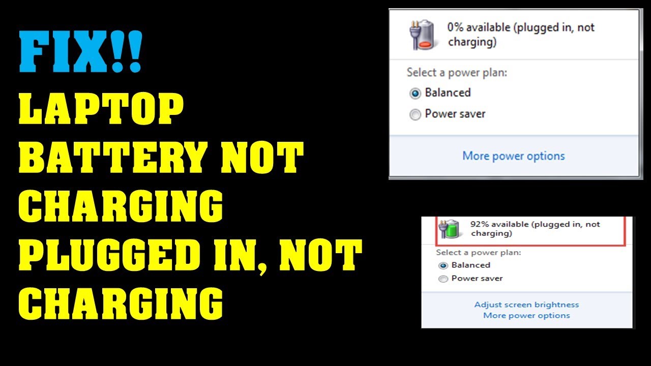 Laptop Battery not charging  quot plugged in  not charging quot  Easy fix