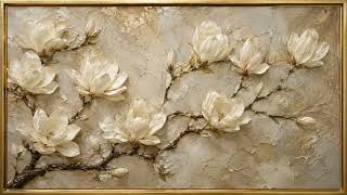 Elegant Magnolia Wall Art | Neutral Botanical Frame TV Art | 4K Screensaver screenshot 4