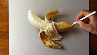 Drawing a peeled banana... so realistic you would eat it 😱