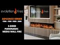 Evolution fires advance series panoramic media wall electric fireplace app control and alexa
