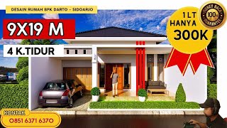 Desain Rumah Minimalis 9x19M (1 Lantai) 4Kamar Tidur | Bpk Darto  - Jasa Desain Rumah Sidoarjo