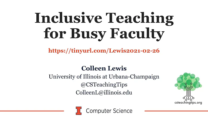 Inclusive Teaching for Busy Faculty - Colleen Lewi...