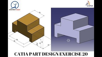 catia tutorials |simple part design exercise 20 | cadtech mahi