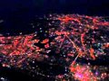 Flying over New York City at night