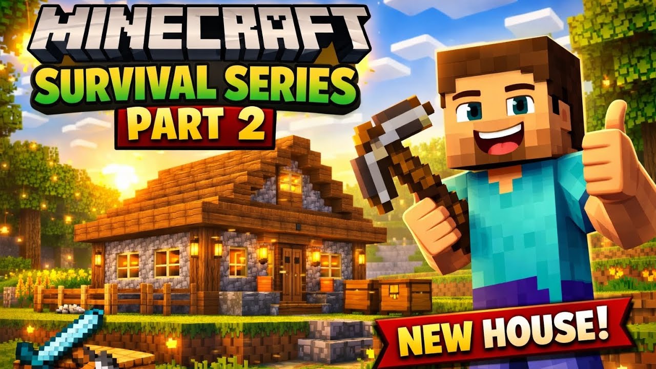Minecraft Survival Series Part 2 | Finally Built My First House! 🏠 ...