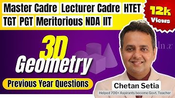 3-D Geometry | Important Questions | Master Cadre Maths 2023 | Chetan Setia | Best Online Coaching