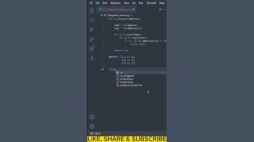 Check if the Matrix is Diagonal Matrix #python #shorts #programming #matrix