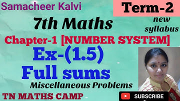 7th TN Maths TERM-2 Ex-(1.5) full sums, Chapter-1[NUMBER SYSTEM] Samacheer Kalvi english medium, new