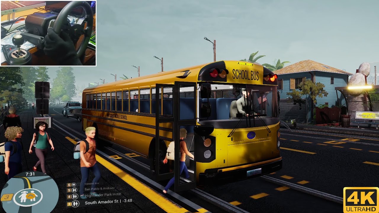Morning Task - Pick Up Kids to Matscher Middle School - Bus Simulator 21 Blue Bird American FE