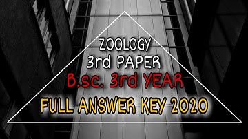 #ccsu Answer key 2020 || Zoology 3rd paper full answer key || B.sc. 3rd year || CCS UNIVERSITY