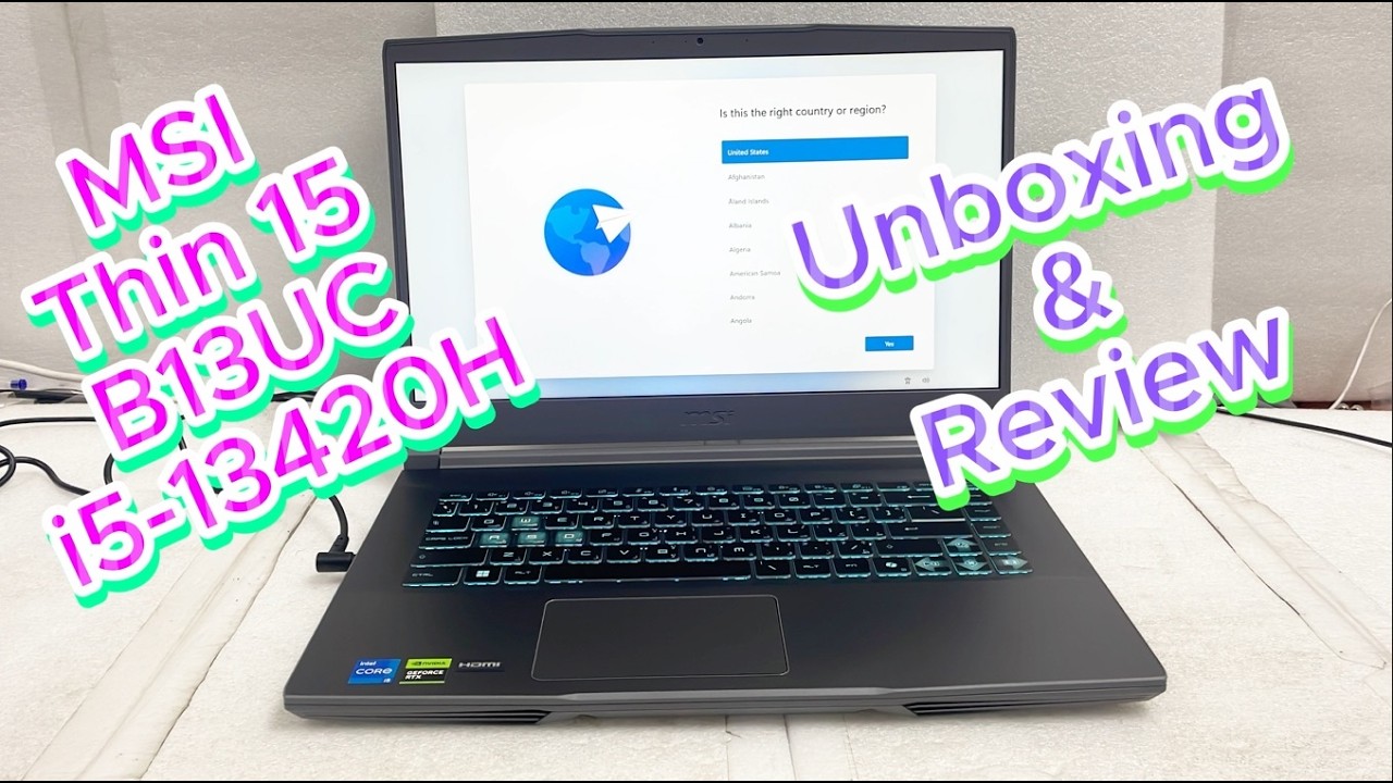 MSI Thin 15 B13UC i5-13420H Unboxing | MSI Thin 15 B13UC Gaming 