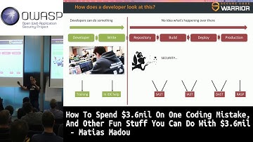OWASP BeNeLux Day How to spend $3.6mil on one coding mistake by Matias Madou