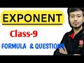 Exponent | Basic Concepts & Problem solving | Class -9 |