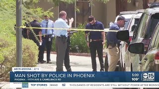 A man is in critical condition after he was shot by Phoenix police Tuesday