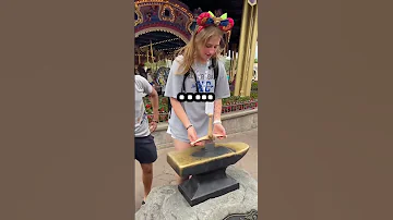 SHE PULLED THE SWORD OUT OF THE STONE RIGHT IN FRONT OF ME IN DISNEY WORLD 