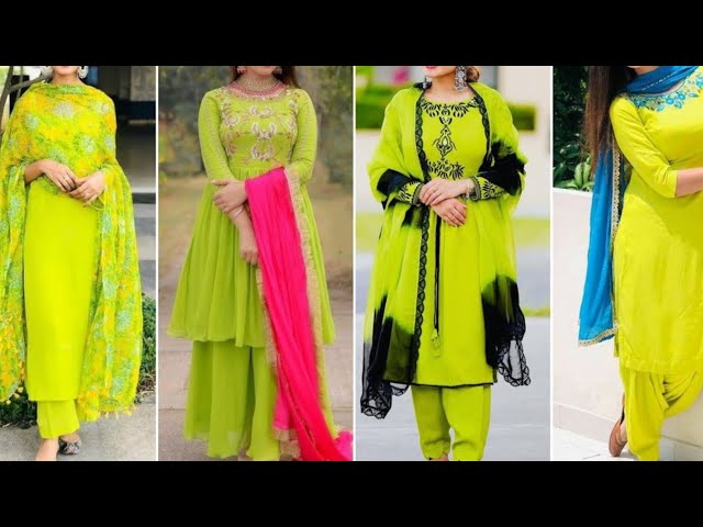 Buy Parrot Green Mirrorwork Georgette Unstitched Salwar Suit - Koskii