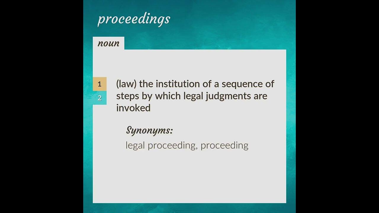 Proceedings meaning of Proceedings YouTube