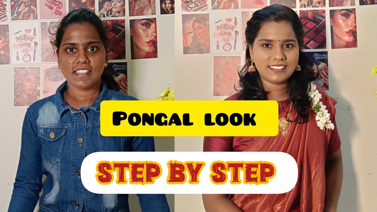 💄Pongal look(step by step)