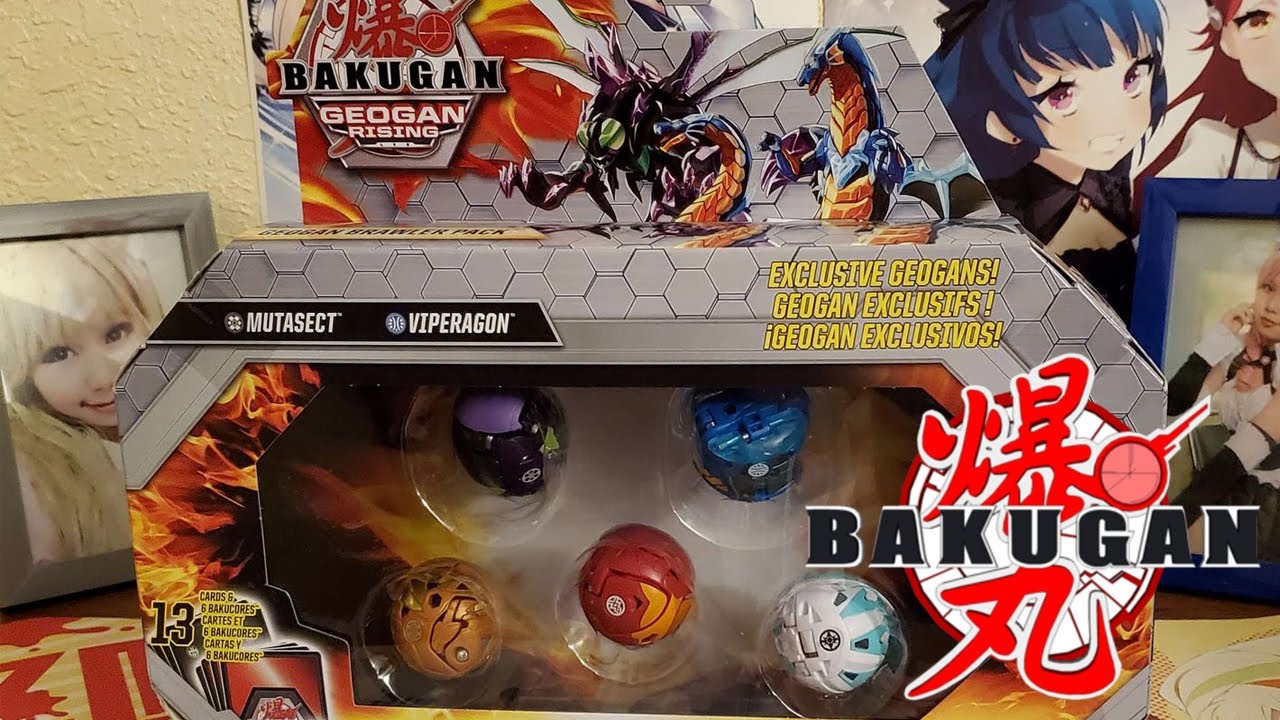 Bakugan Geogan Rising: Darkus Mutasect and Aquos Viperagon Five Pack Unboxing