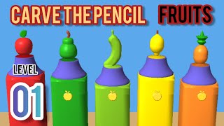 Carve the Pencil: Fruits Level 1 APPLE 🍎 screenshot 1