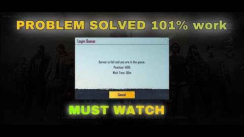 Pubg mobile Server is full you are in queue problem solved 101% work