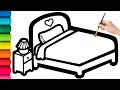 How to draw bed for kids