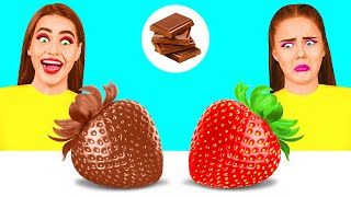 チョコレートの食べ物 vs 本物の食べ物のチャレンジ | 面白いキッチンハック DaRaDa Challenge