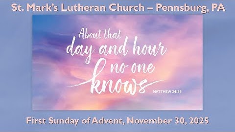 November 30 Livestream: First Sunday of Advent
