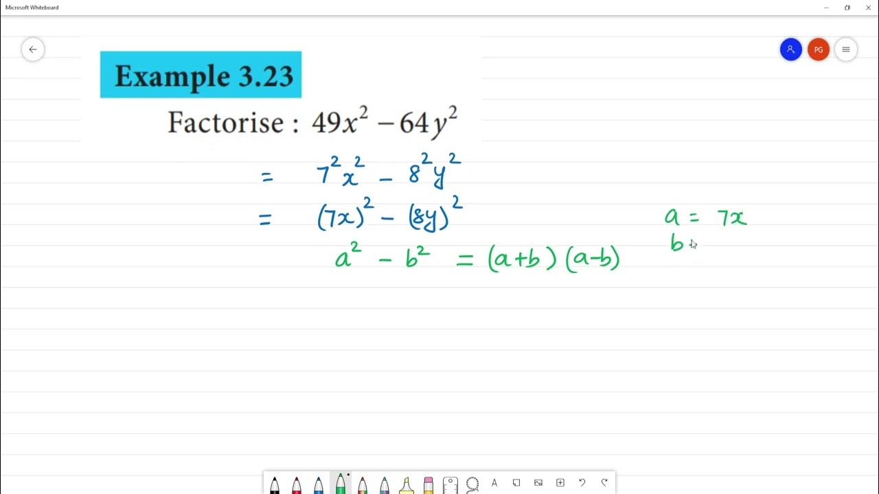 Class 8 TN Maths 3 ALGEBRA Example 3 23 Factorise 49x 2 64y 2 YouTube class-8-tn-maths-3-algebra-example-3-23-factorise-49x-2-64y-2-youtube