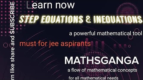 #mathsganga #jeemaths Solving equations and inequations involving STEP :: Greatest integer function