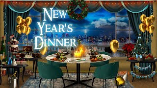 New Year's Eve Dinner  ASMR cozy coffee shop ambience (distant fireworks, pouring drinks, chatter)