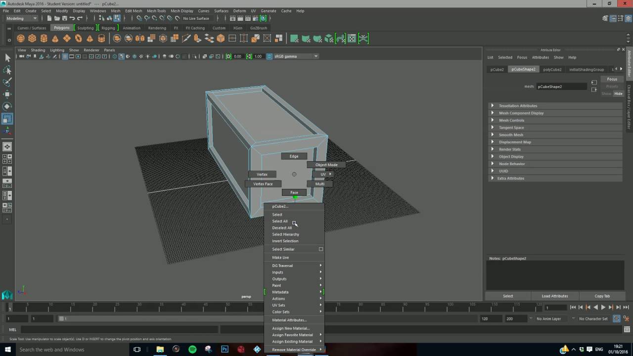 Modelling a basic crate in Maya 2016