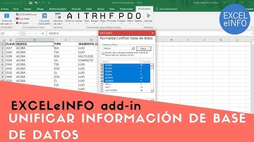 Normalizar y unificar información de base de datos en Excel | EXCELeINFO add-in